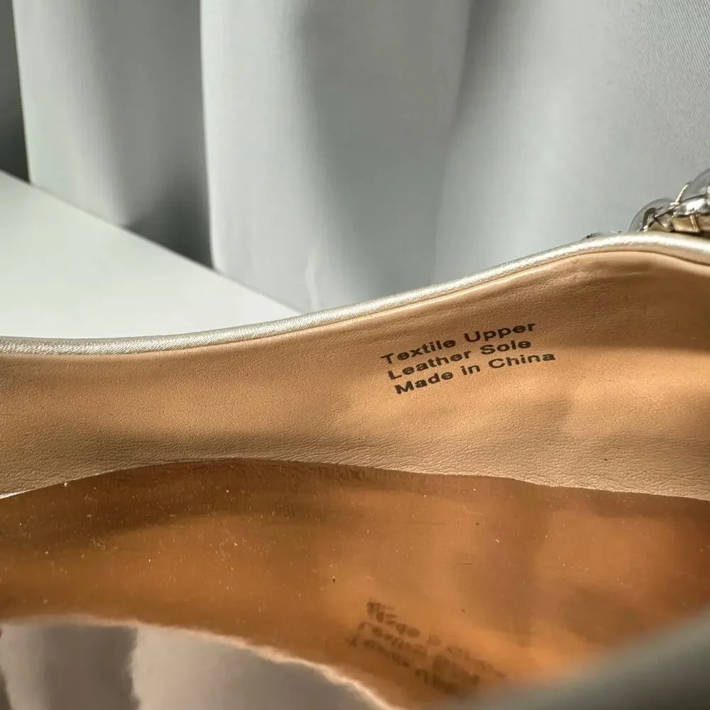 Badgley Mischka (9) Octavia Satin Ivory Embellished Flats - Bridal, Glam, Event - Picture 12 of 13